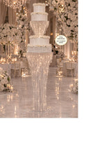 Load image into Gallery viewer, Wedding Cake Table &amp; Riser Set of 2 Crystal cake LED display set
