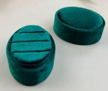 Load image into Gallery viewer, Custom Velvet Ring Box White , Wedding Ring Box, Triple Slot Ring Box, Double Slot, Personalized wedding ring holder
