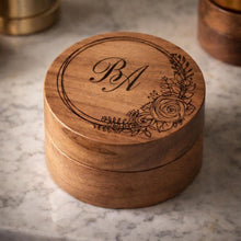 Load image into Gallery viewer, Personalized Wooden Ring Box Wedding Ceremony, Engagement Valentine’s Day Gift, Custom Engraved Proposal Holder, Bridal Gift for Her
