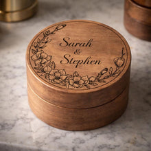 Load image into Gallery viewer, Personalized Wooden Ring Box Wedding Ceremony, Engagement Valentine’s Day Gift, Custom Engraved Proposal Holder, Bridal Gift for Her
