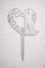 Load image into Gallery viewer, Rustic cake Topper,Heart Couple Boho Wedding cake Topper, Wooden cake decor, Engagement cake topper
