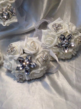 Load image into Gallery viewer, Cascading Rose &amp; Brooch bouquet and matching items - all sold separately
