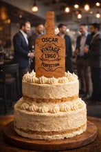 Load image into Gallery viewer, Whiskey Bottle Cake Topper, Vintage Birthday Cake Topper, Personalised Any Name &amp; Year, Mens Birthday topper, Whisky Lover Cake Decor
