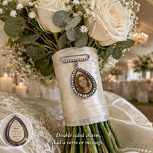 Load image into Gallery viewer, Personalized Photo Bouquet Charm . Bridal Keepsake Brooch Memorial Gift Memory photo locket [Silver Locket for Photo[keep sake Jewelry [ Mot
