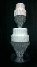 Load image into Gallery viewer, Crystal Chandelier Cake Stand Set 2 Tier Wedding Cake Separator, Clear Glass Crystal Cake Display, Luxury Wedding Cake Stand
