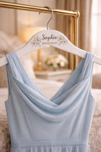 Load image into Gallery viewer, Personalised Hangers/Engraved Hangers Bride &amp; Bridesmaid/Wedding Gift/Personalized Bridal Dress Hanger/Wedding Hanger- Any FLOWERS engraved
