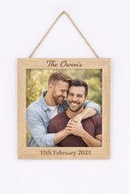 Load image into Gallery viewer, Personalized Photo frame Engraved Rustic Wedding Gift, Anniversary picture frame gift , Couples photo memory picture Mr&amp; Mrs photo gift
