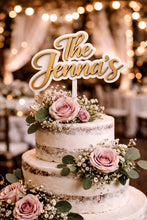 Load image into Gallery viewer, Last name topper, Rustic Personalized Cake Topper, Custom Script Wedding Cake Topper, Mr &amp; Mrs Cake Topper for Engagment Cake Topper
