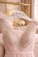 Load image into Gallery viewer, Personalised Hangers/Engraved Hangers Bride &amp; Bridesmaid/Wedding Gift/Personalized Bridal Dress Hanger/Wedding Hanger- Any FLOWERS engraved
