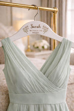 Load image into Gallery viewer, Personalised Hangers/Engraved Hangers Bride &amp; Bridesmaid/Wedding Gift/Personalized Bridal Dress Hanger/Wedding Hanger- Any FLOWERS engraved
