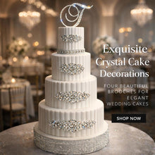 Load image into Gallery viewer, Crystal Rhinestone Cake Brooch Set: Wedding Cake Decoration
