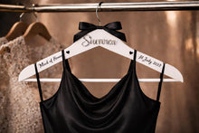 Load image into Gallery viewer, Personalised Hangers/ Swarovski crystal name Engraved Hangers Bride &amp; Bridesmaid/Wedding Gift/ Bridal Dress Hanger/Wedding Hanger/
