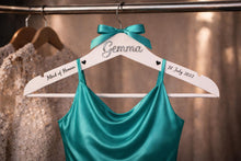 Load image into Gallery viewer, Personalised Hangers/ Swarovski crystal name Engraved Hangers Bride &amp; Bridesmaid/Wedding Gift/ Bridal Dress Hanger/Wedding Hanger/
