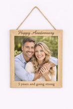 Load image into Gallery viewer, Personalized Photo frame Engraved Rustic Wedding Gift, Anniversary picture frame gift , Couples photo memory picture Mr&amp; Mrs photo gift
