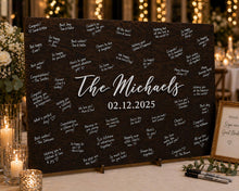 Load image into Gallery viewer, Personalised Last Name Guest Book, Unique Guest Book, Custom Alternative Guest Book, Wooden Guest Book, Wedding Ceremony Guestbook Sign
