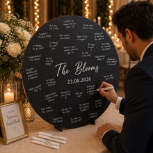 Load image into Gallery viewer, Guest Book Alternative Custom Personalised Wedding Guest Book Decor ,Round Layered Wood Sign MR &amp; MRS Wedding gift
