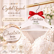 Load image into Gallery viewer, Personalised Hangers/ Swarovski crystal name Engraved Hangers Bride &amp; Bridesmaid/Wedding Gift/ Bridal Dress Hanger/Wedding Hanger/
