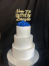 Load image into Gallery viewer, Birthday Cake Topper, Happy 50th Birthday Cake Topper, Custom name decor, Personalised wood Birthday Topper 18th 21st 30th 40th 60th
