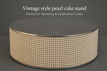 Load image into Gallery viewer, Pearl Cake Stand, Ivory Wedding Cake Stand, Luxury Cake Display, 4" Tall, 10 12 14 16 Inch Round Cake Base, Elegant Wedding Decor
