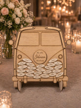 Load image into Gallery viewer, Personalised Campervan Wedding Guest Book – Surfboard Drop Box Alternative Guest book Personalized Rustic Retro guest book
