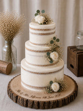 Load image into Gallery viewer, Personalised Log Slice Cake Stand — Seconds / Imperfect Quality Discounted Option
