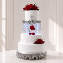 Load image into Gallery viewer, Magical Red Rose Cake Stand: Crystal Wedding Cake Separator
