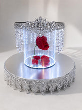 Load image into Gallery viewer, Magical Red Rose Cake Stand: Crystal Wedding Cake Separator
