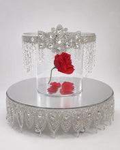 Load image into Gallery viewer, Magical Red Rose Cake Stand: Crystal Wedding Cake Separator
