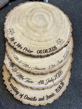 Load image into Gallery viewer, Personalised Log Slice Cake Stand — Seconds / Imperfect Quality Discounted Option
