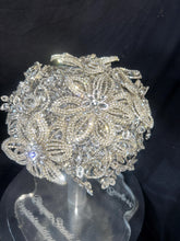Load image into Gallery viewer, Crystal Wedding Bouquet: Diamanté Rhinestone Bridal bouquet brides flowers Posy Keepsake

