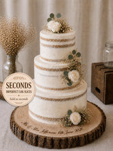 Load image into Gallery viewer, Personalised Log Slice Cake Stand — Seconds / Imperfect Quality Discounted Option
