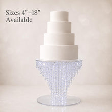Load image into Gallery viewer, Crystal Chandelier Cake Stand with LED Lights, Luxury Wedding Cake Display, Glass Crystal Cake Riser, Round Wedding Cake Holder
