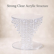 Load image into Gallery viewer, Luxury Cake stand Chandelier Crystal cake holder, Wedding cake base Glass beads + LED lights
