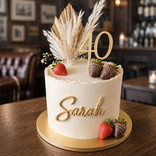 Load image into Gallery viewer, Personalised Number and Name Cake Topper Set Rustic Wood in Various Colours
