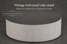 Load image into Gallery viewer, Pearl Cake Stand, Ivory Wedding Cake Stand, Luxury Cake Display, 4" Tall, 10 12 14 16 Inch Round Cake Base, Elegant Wedding Decor
