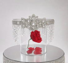 Load image into Gallery viewer, Magical Red Rose Cake Stand: Crystal Wedding Cake Separator
