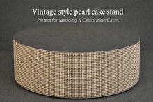 Load image into Gallery viewer, Pearl Cake Stand, Ivory Wedding Cake Stand, Luxury Cake Display, 4" Tall, 10 12 14 16 Inch Round Cake Base, Elegant Wedding Decor
