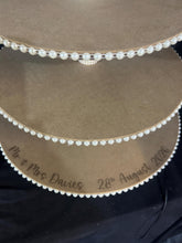 Load image into Gallery viewer, Personalised Rustic Wedding Cupcake Stand, Boho Pearl Dessert Tower, MDF Cake Party Centerpiece
