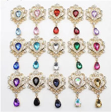 Load image into Gallery viewer, Rhinestone Cake Brooch (Set of 3) Gold Plated Wedding cake Decoration
