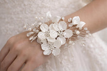 Load image into Gallery viewer, Vintage Wedding Bracelet: Crystal Rhinestone &amp; Pearl Flower Corsage
