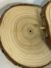 Load image into Gallery viewer, Personalised Rustic wood slice Cake Topper / Keepsake wood log Keepsake
