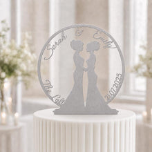 Load image into Gallery viewer, Personalized Wedding Cake Topper with date , Couples names Cake Toppers for Wedding, Rustic Wedding Cake Topper, Custom Wedding Cake Topper

