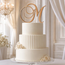 Load image into Gallery viewer, Personalised Couple Monogram Wedding Cake Topper, Custom Surname Initial, Elegant Event Cake Decoration
