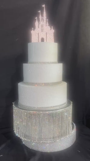 Crystal Rhinestone Cake Stand with LED Glow – Luxury Wedding Cake Stand, Fairytale Crystal Dessert Table Stand, Glam Event Decor