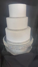 Load and play video in Gallery viewer, Rotating Crystal Wedding Cake Stand with Mirror Top - Electric Display
