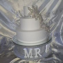 Load and play video in Gallery viewer, Crystal FLOWER Rhinestone Cake Brooch: Silver Wedding Cake Jewelry
