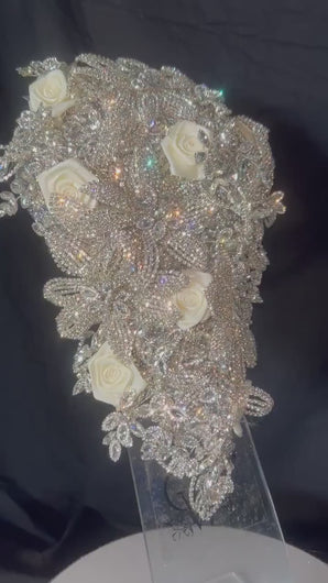 Diamante Brooch Bouquet: Crystal Rhinestone Wedding Cascade