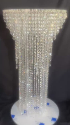 Tall Crystal Chandelier Wedding Cake Table: 80cm Floor Stand