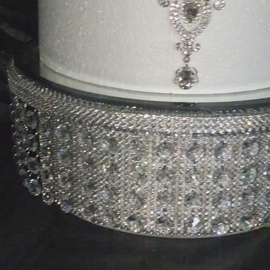 Crystal Cake Stand Set | 3 Tier Wedding Cake Stand | Diamante Crystal Cake Display | Luxury Cake Stand for Weddings & Events