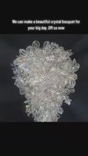 Load and play video in Gallery viewer, Luxury wedding Bouquet – 7" x 11" Crystal  Diamond  bridal flowers Rhinestone bling Wedding Bouquet
